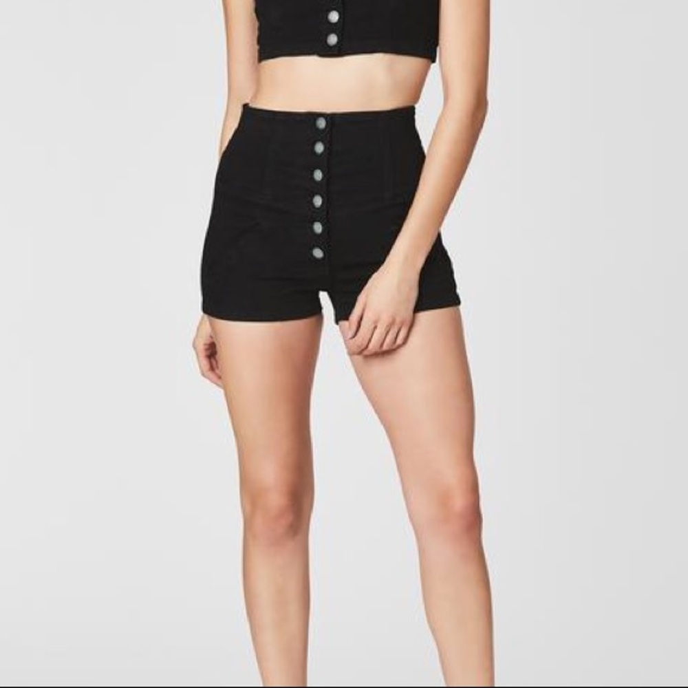 LF Carmar black high waisted shorts